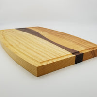 Spring Hill historic ash and walnut ribbon cutting board and serving try set