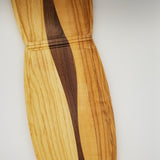 Spring Hill historic ash and walnut ribbon cutting board and serving try set