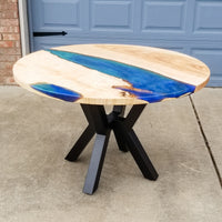 Round 48" live edge Ash and Resin table